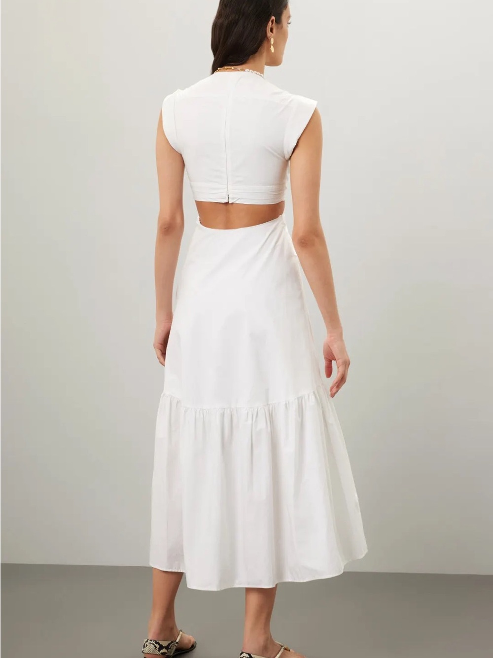 A.L.C. Alexandria White Twisted Cutout Maxi Dress - Picture 2 of 4